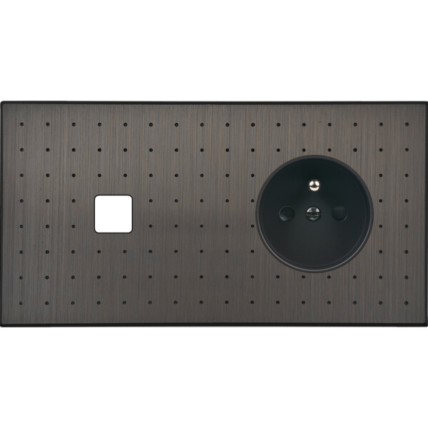 Façade Empreintes POINT Canon de Fusil Double Horizontale 1 bouton PC M - Modelec - 261474M-E4