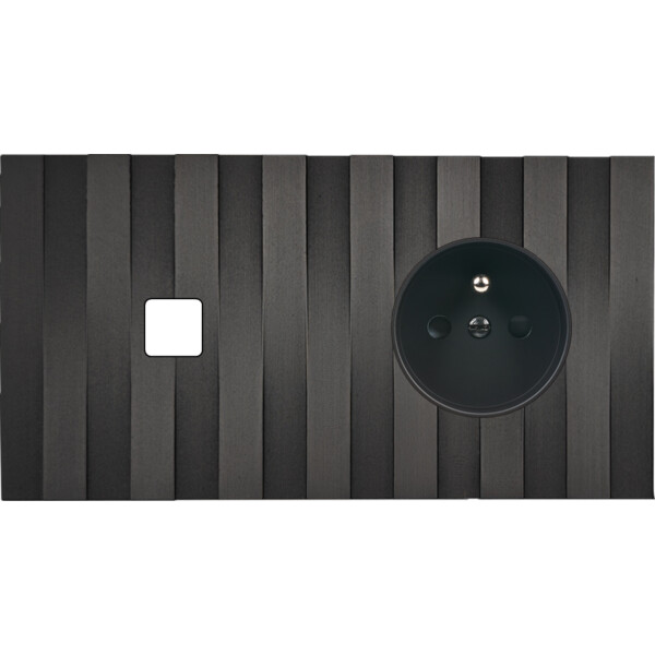 Façade Empreintes LIGNE Canon de Fusil Double Horizontale 1 bouton PC M - Modelec - 261474M-E5