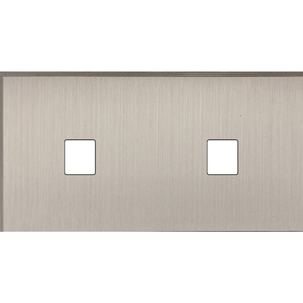 Façade Empreintes ANGLE Nickel Satiné Double Horizontale 1 Média 1 Média, mag - Modelec - 266478M-E2