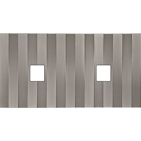 Façade Empreintes LIGNE Nickel Satiné Double Horizontale 1 Média 1 Média, mag - Modelec - 266478M-E5