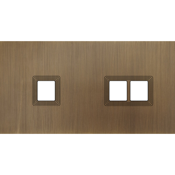 Façade Empreintes VOLUME Vieux Bronze Double Horizontale 1 Média 2 Média, mag - Modelec - 267477M-E1
