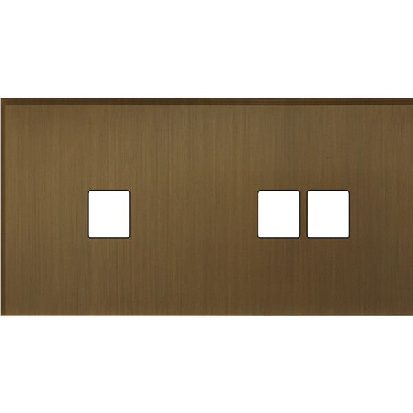 Façade Empreintes ANGLE Vieux Bronze Double Horizontale 1 Média 2 Média, mag - Modelec - 267477M-E2