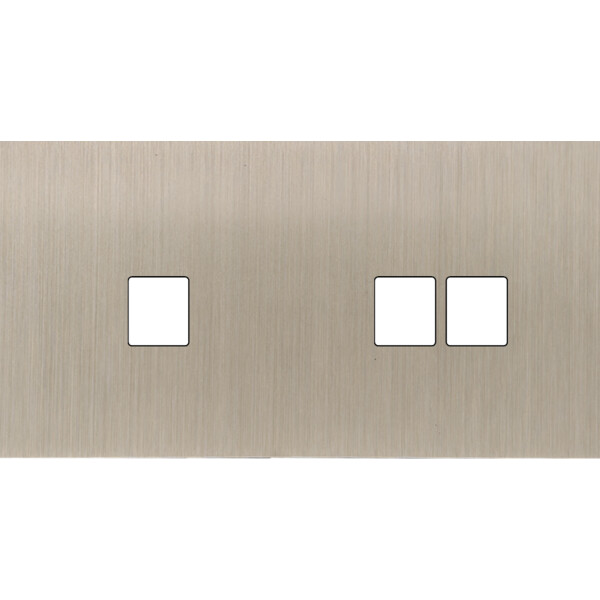 Façade Empreintes PLAN Nickel Satiné Double Horizontale 1 Média 2 Média, mag - Modelec - 267478M-E0