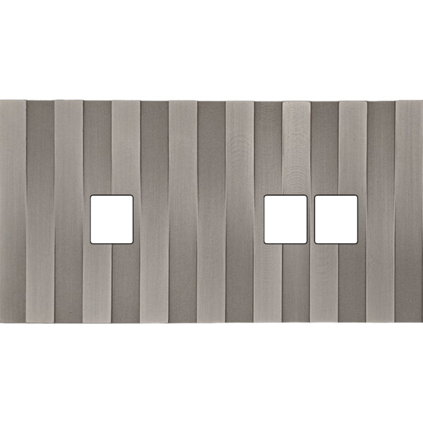 Façade Empreintes LIGNE Nickel Satiné Double Horizontale 1 Média 2 Média, mag - Modelec - 267478M-E5
