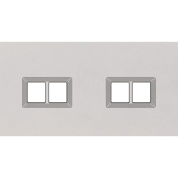 Façade Empreintes VOLUME Blanc Double Horizontale 2 Doubles Média, magnétique - Modelec - 268471M-E1
