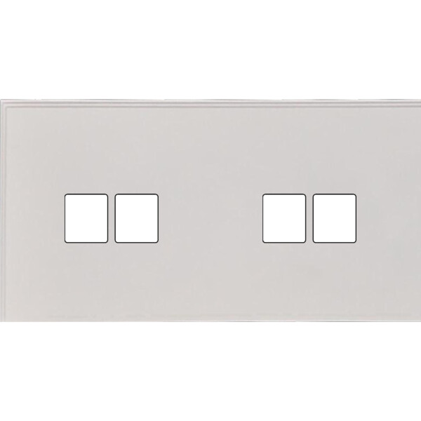 Façade Empreintes ANGLE Blanc Double Horizontale 2 Doubles Média, magnétique - Modelec - 268471M-E2