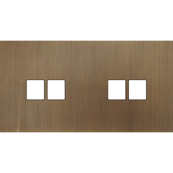 Façade Empreintes PLAN Vieux Bronze Double Horizontale 2 Doubles Média, mag - Modelec - 268477M-E0
