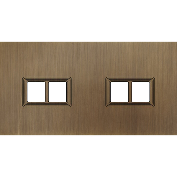 Façade Empreintes VOLUME Vieux Bronze Double Horizontale 2 Doubles Média, mag - Modelec - 268477M-E1