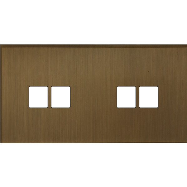 Façade Empreintes ANGLE Vieux Bronze Double Horizontale 2 Doubles Média, mag - Modelec - 268477M-E2