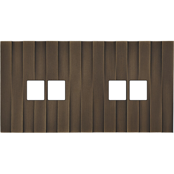 Façade Empreintes LIGNE Vieux Bronze Double Horizontale 2 Doubles Média, mag - Modelec - 268477M-E5