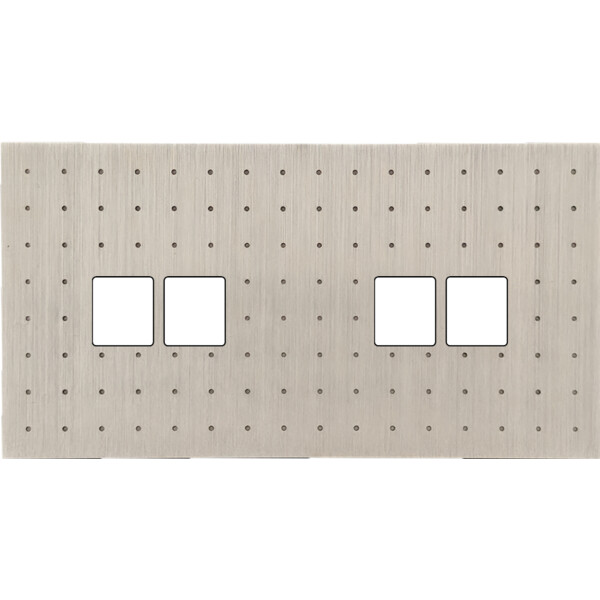 Façade Empreintes POINT Nickel Satiné Double Horizontale 2 Doubles Média, mag - Modelec - 268478M-E4