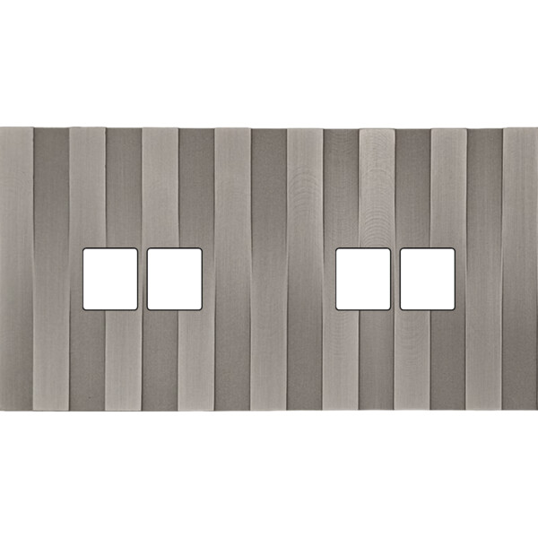 Façade Empreintes LIGNE Nickel Satiné Double Horizontale 2 Doubles Média, mag - Modelec - 268478M-E5