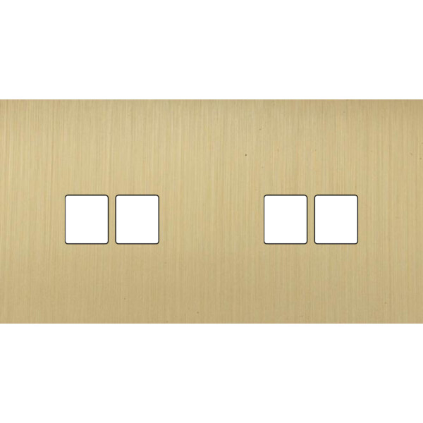 Façade Empreintes PLAN Laiton Satiné Double Horizontale 2 Doubles Média, mag - Modelec - 268479M-E0