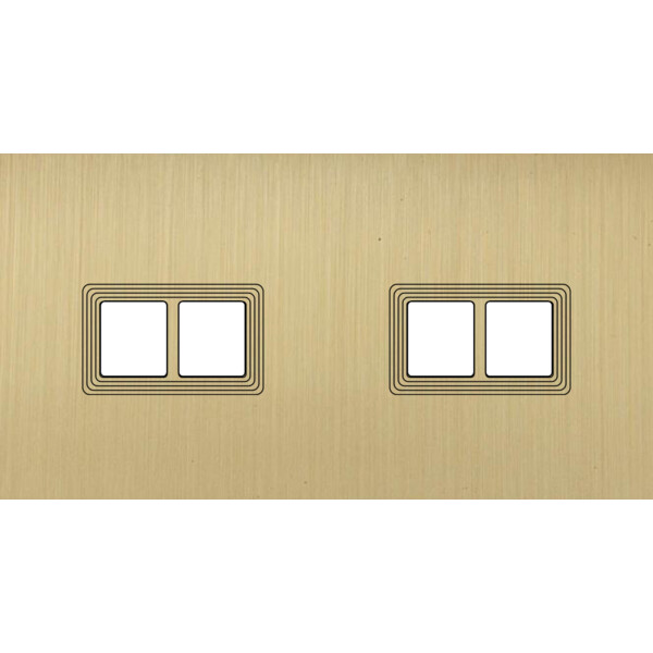 Façade Empreintes VOLUME Laiton Satiné Double Horizontale 2 Doubles Média, mag - Modelec - 268479M-E1