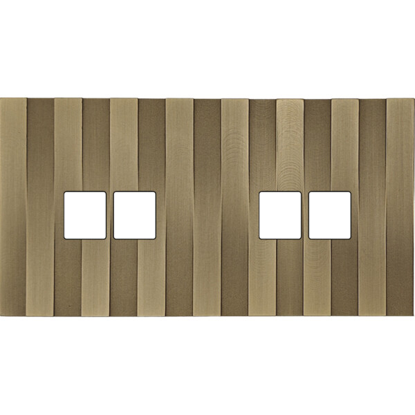 Façade Empreintes LIGNE Laiton Satiné Double Horizontale 2 Doubles Média, mag - Modelec - 268479M-E5