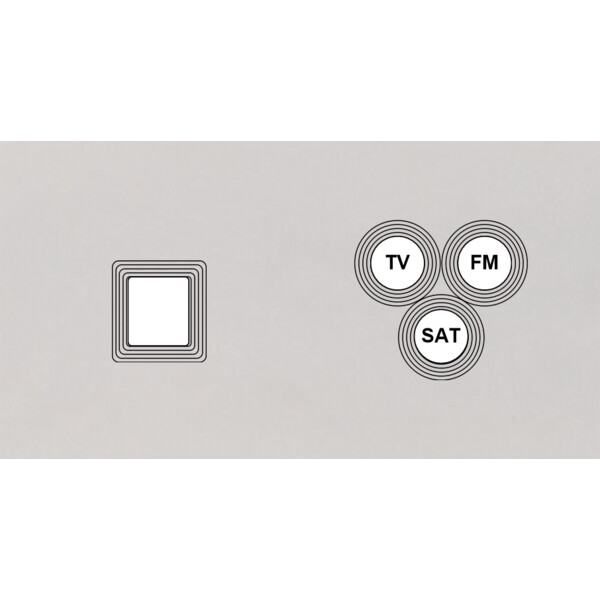 Façade Empreintes VOLUME Blanc Double Horizontale Média Prise TV FM SAT, mag - Modelec - 269471M-E1