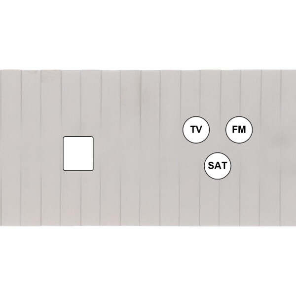 Façade Empreintes LIGNE Blanc Double Horizontale Média Prise TV FM SAT, mag - Modelec - 269471M-E5