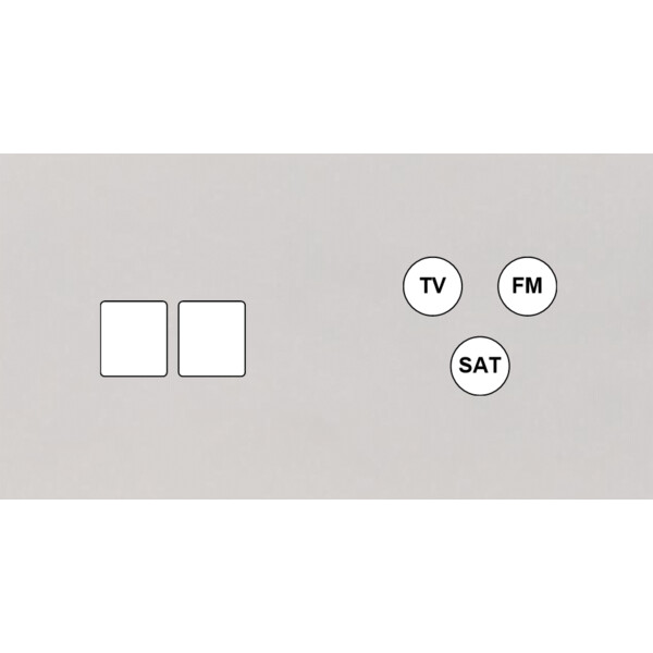Façade Empreintes PLAN Blanc Double Horizontale Double Média Prise TV FM SAT M - Modelec - 270471M-E0