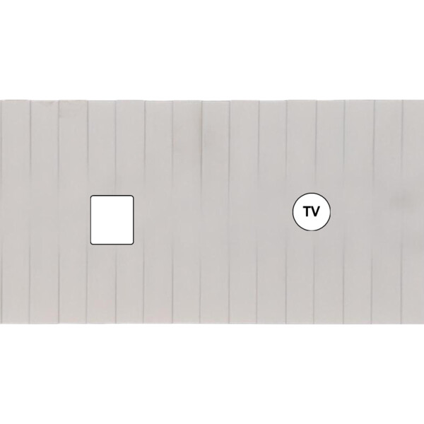 Façade Empreintes LIGNE Blanc Double Horizontale Média Prise TV, magnétique - Modelec - 271471M-E5