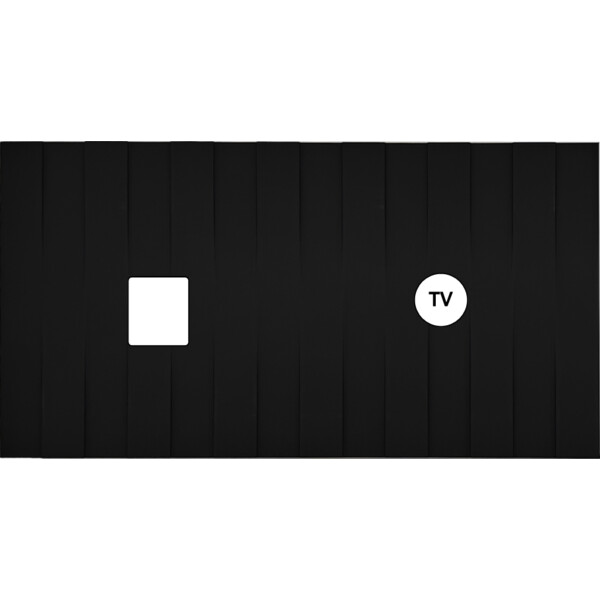 Façade Empreintes LIGNE Noir Double Horizontale Média Prise TV, magnétique - Modelec - 271472M-E5