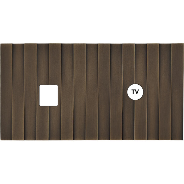 Façade Empreintes LIGNE Vieux Bronze Double Horizontale Média Prise TV, mag - Modelec - 271477M-E5
