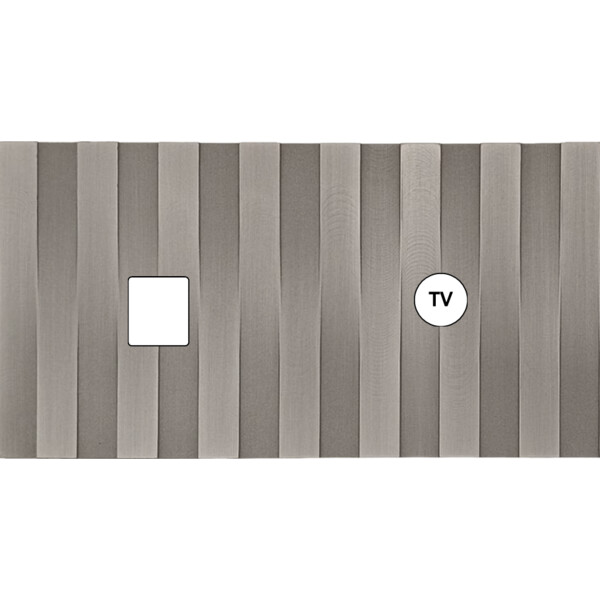 Façade Empreintes LIGNE Nickel Satiné Double Horizontale Média Prise TV, mag - Modelec - 271478M-E5