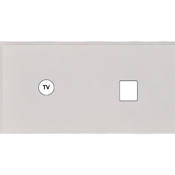Façade Empreintes ANGLE Blanc Double Horizontale Prise TV 1 Média, magn - Modelec - 273471M-E2