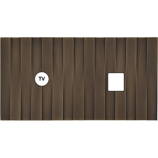 Façade Empreintes LIGNE Vieux Bronze Double Horizontale Prise TV 1 Média, magn - Modelec - 273477M-E5