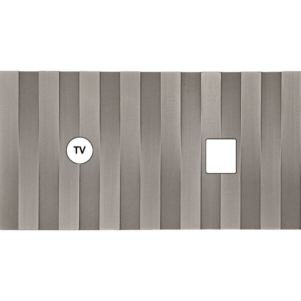 Façade Empreintes LIGNE Nickel Satiné Double Horizontale Prise TV 1 Média, magn - Modelec - 273478M-E5