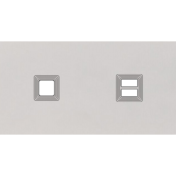 Façade Empreintes VOLUME Blanc Double Horiz 1 bouton carré Chargeur USB, magn - Modelec - 275471M-E1