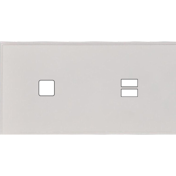 Façade Empreintes ANGLE Blanc Double Horiz 1 bouton carré Chargeur USB, magn - Modelec - 275471M-E2