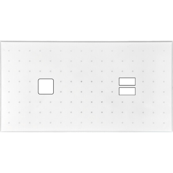 Façade Empreintes POINT Blanc Double Horiz 1 bouton carré Chargeur USB, magn - Modelec - 275471M-E4