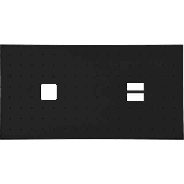 Façade Empreintes POINT Noir Double Horiz 1 bouton carré Chargeur USB, magn - Modelec - 275472M-E4