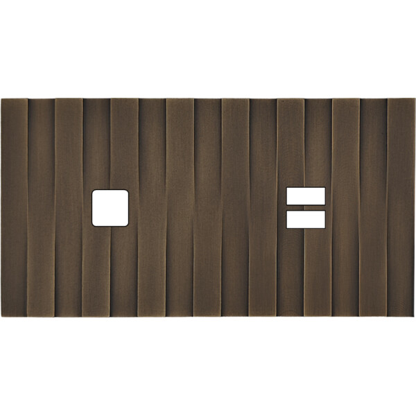 Façade Empreintes LIGNE Vieux Bronze Double Horiz 1 bouton carré Chargeur USB M - Modelec - 275477M-E5