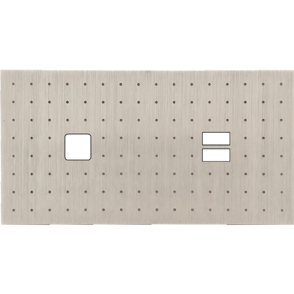 Façade Empreintes POINT Nickel Sat Double Horiz 1 bouton carré Chargeur USB M - Modelec - 275478M-E4