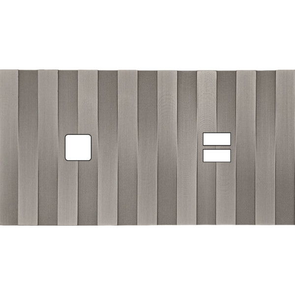 Façade Empreintes LIGNE Nickel Sat Double Horiz 1 bouton carré Chargeur USB M - Modelec - 275478M-E5