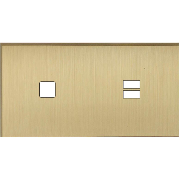 Façade Empreintes ANGLE Laiton Sat Double Horiz 1 bouton carré Chargeur USB M - Modelec - 275479M-E2