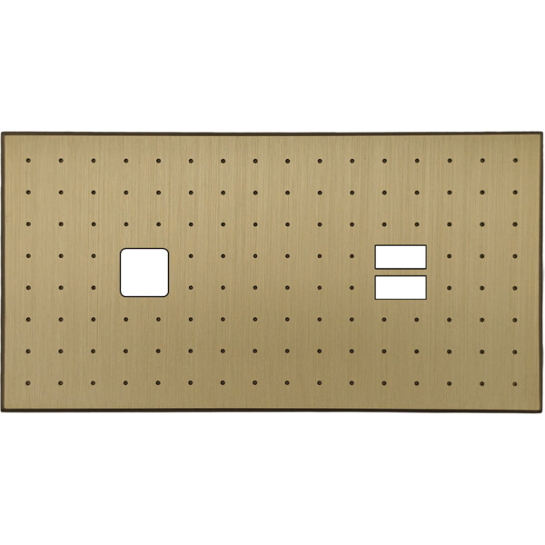 Façade Empreintes POINT Laiton Sat Double Horiz 1 bouton carré Chargeur USB M - Modelec - 275479M-E4