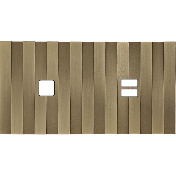 Façade Empreintes LIGNE Laiton Sat Double Horiz 1 bouton carré Chargeur USB M - Modelec - 275479M-E5