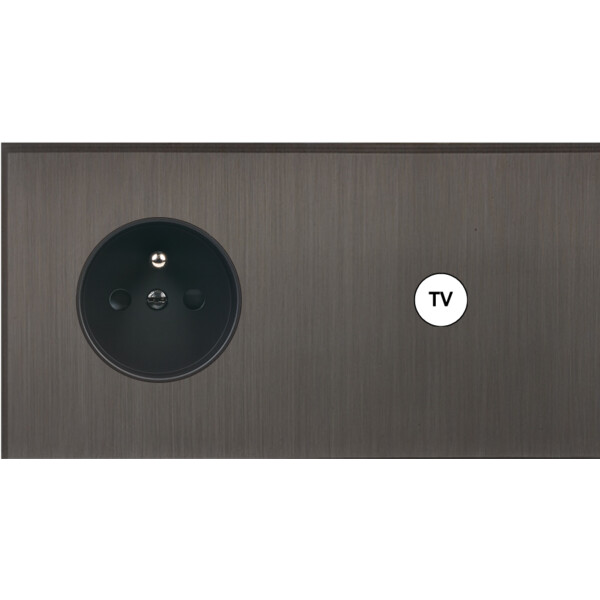 Façade Empreintes ANGLE Canon Fusil Double Horiz Prise de Courant Prise TV M - Modelec - 279474M-E2