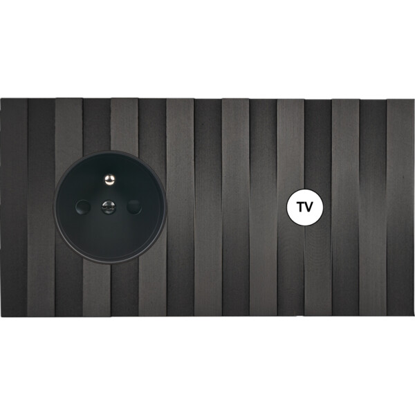 Façade Empreintes LIGNE Canon Fusil Double Horiz Prise de Courant Prise TV M - Modelec - 279474M-E5