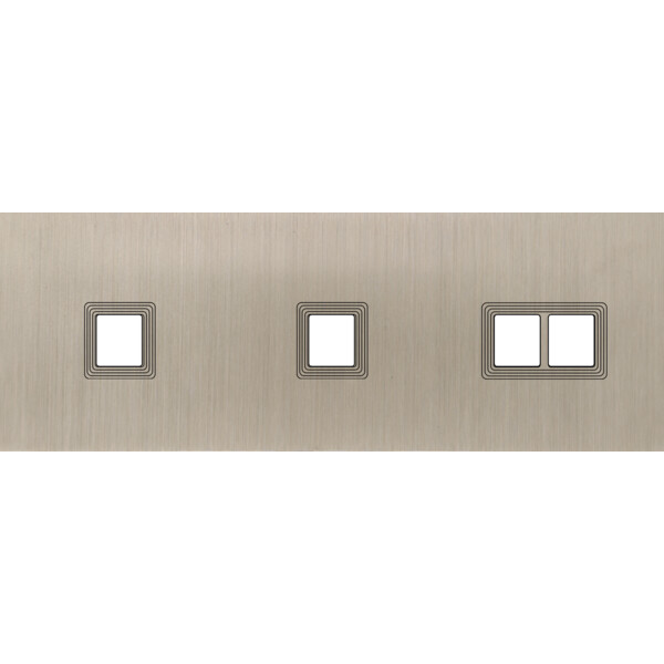 Façade Empreintes VOLUME Nickel Sat Triple Horizontale 1 Média 1 Média 2 Média M - Modelec - 321478M-E1