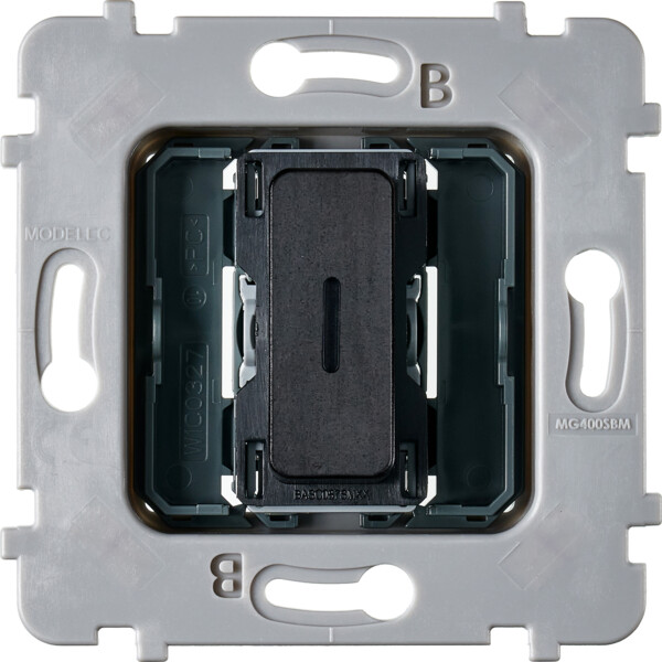 Mécanisme bouton plat led 1 va et vient /poussoir pour collection m acier verni - Modelec - 087010G541-L