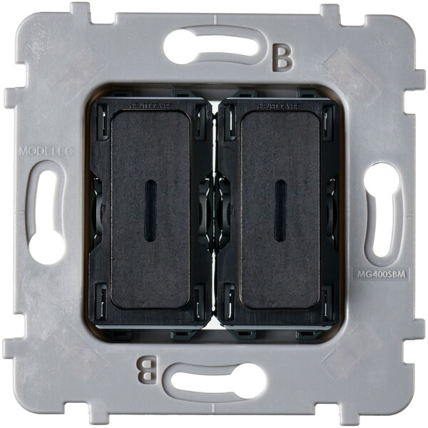 Mécanisme bouton plat led 2 va et vient /poussoir pour collection m acier verni - Modelec - 087020G541-L