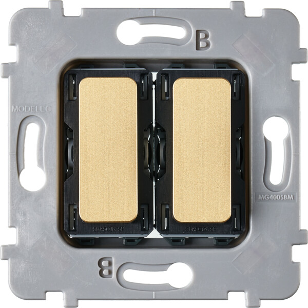 Mécanisme plat bouton volet roulant va et vient pour collection m laiton sablé - Modelec - 087180G532