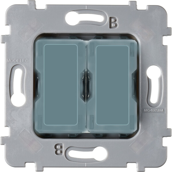 Mécanisme plat bouton volet roulant va et vient pour collection m gris - Modelec - 087180GPGR