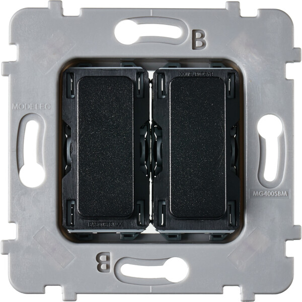 Mécanisme plat bouton volet roulant poussoir pour collection m noir - Modelec - 087280GPNO