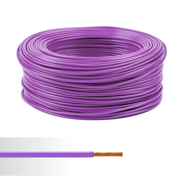 Fil électrique souple HO7V-K 1,5mm² violet couronne de 100m  - NoName - 01272070