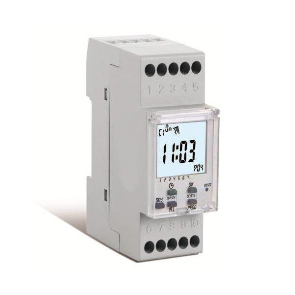 Interrupteur horaire digital hebdomadaire modulaire 1 contact - Perry Electric - 1IO7081