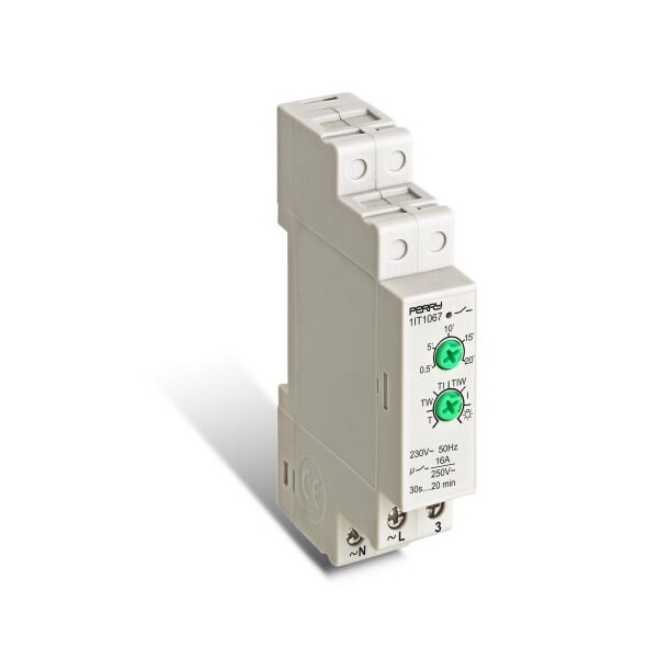Minuterie d'escalier Perry Electric Zero Crossing 16A 250V réglable de 30s à 20mn - Perry Electric - 1IT1067